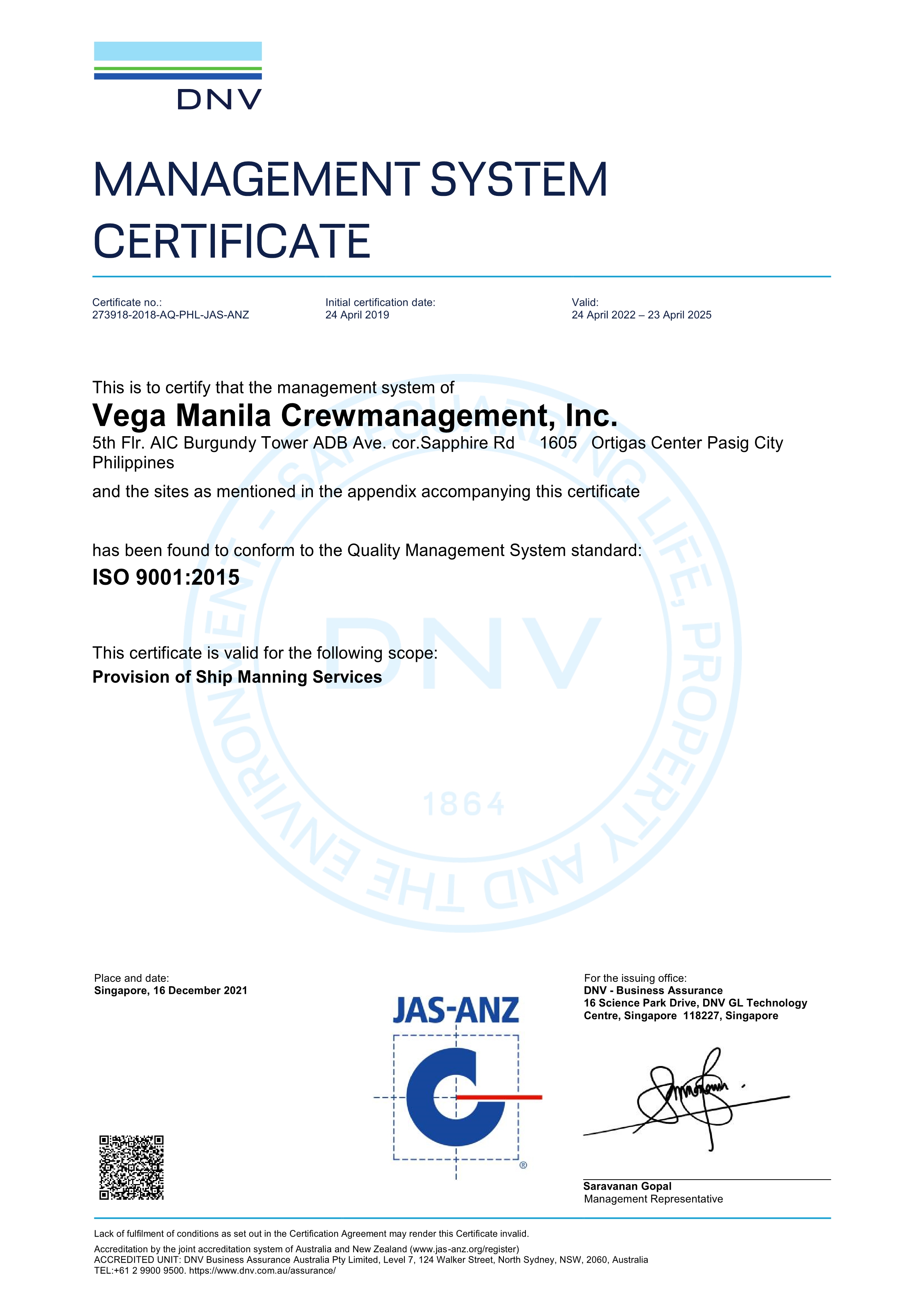 vega-manila-crewmanagement-inc-iso-2015-dnvgl-page1